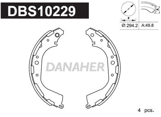 Danaher DBS10229 Колодки гальмівні барабанні, комплект DBS10229: Купити в Україні - Добра ціна на EXIST.UA!