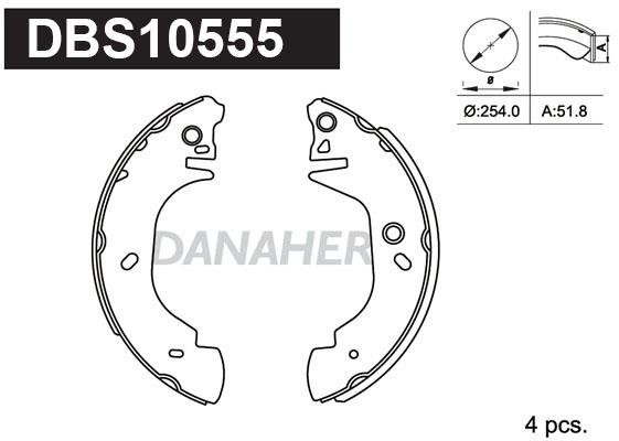 Danaher DBS10555 Колодки гальмівні барабанні, комплект DBS10555: Купити в Україні - Добра ціна на EXIST.UA!
