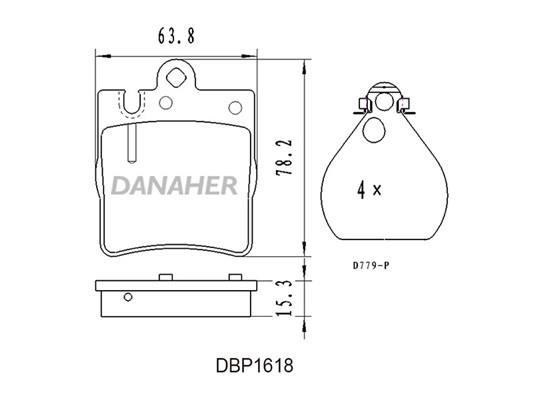 Danaher DBP1618 Гальмівні колодки, комплект DBP1618: Купити в Україні - Добра ціна на EXIST.UA!