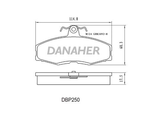Danaher DBP250 Гальмівні колодки, комплект DBP250: Купити в Україні - Добра ціна на EXIST.UA!