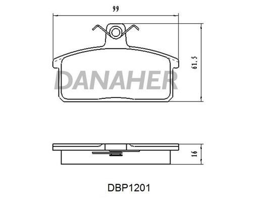 Danaher DBP1201 Гальмівні колодки, комплект DBP1201: Купити в Україні - Добра ціна на EXIST.UA!