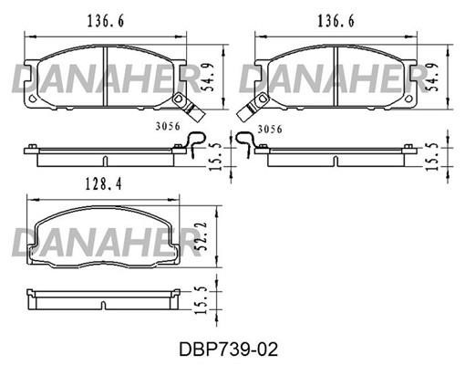 Danaher DBP739-02 Гальмівні колодки, комплект DBP73902: Купити в Україні - Добра ціна на EXIST.UA!