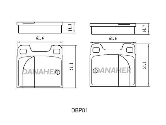 Danaher DBP81 Гальмівні колодки, комплект DBP81: Приваблива ціна - Купити в Україні на EXIST.UA!