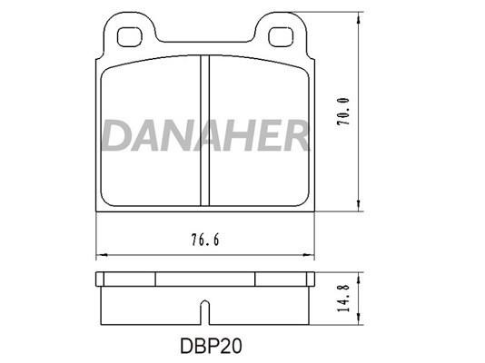 Danaher DBP20 Гальмівні колодки, комплект DBP20: Купити в Україні - Добра ціна на EXIST.UA!