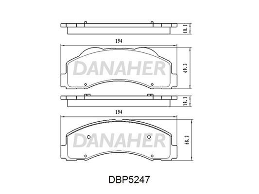 Danaher DBP5247 Гальмівні колодки передні, комплект DBP5247: Купити в Україні - Добра ціна на EXIST.UA!
