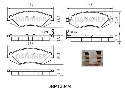 Danaher DBP1304/4 Гальмівні колодки передні, комплект DBP13044: Купити в Україні - Добра ціна на EXIST.UA!