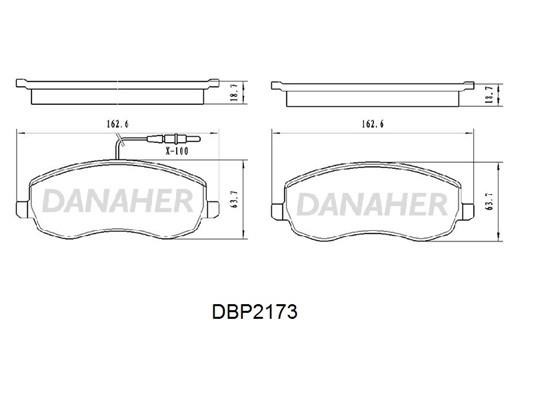 Danaher DBP2173 Гальмівні колодки, комплект DBP2173: Купити в Україні - Добра ціна на EXIST.UA!
