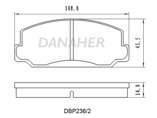 Danaher DBP236/2 Гальмівні колодки, комплект DBP2362: Приваблива ціна - Купити в Україні на EXIST.UA!