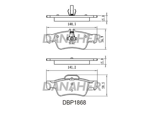 Danaher DBP1868 Гальмівні колодки, комплект DBP1868: Купити в Україні - Добра ціна на EXIST.UA!