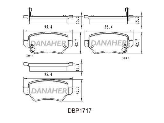 Danaher DBP1717 Гальмівні колодки, комплект DBP1717: Купити в Україні - Добра ціна на EXIST.UA!