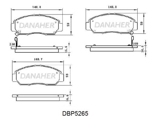 Danaher DBP5265 Гальмівні колодки, комплект DBP5265: Купити в Україні - Добра ціна на EXIST.UA!