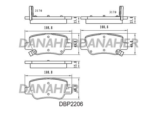 Danaher DBP2206 Гальмівні колодки, комплект DBP2206: Купити в Україні - Добра ціна на EXIST.UA!
