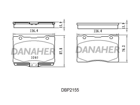 Danaher DBP2155 Гальмівні колодки, комплект DBP2155: Купити в Україні - Добра ціна на EXIST.UA!