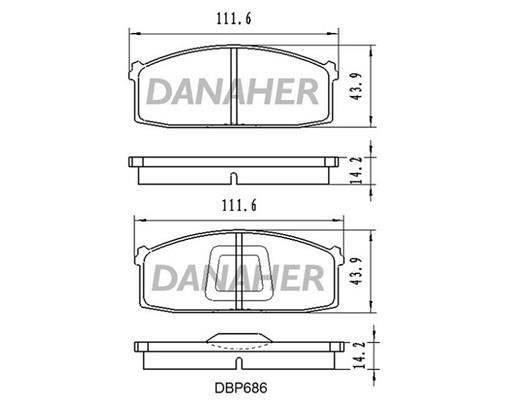 Danaher DBP686 Гальмівні колодки, комплект DBP686: Купити в Україні - Добра ціна на EXIST.UA!