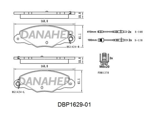 Danaher DBP1629-01 Гальмівні колодки, комплект DBP162901: Купити в Україні - Добра ціна на EXIST.UA!