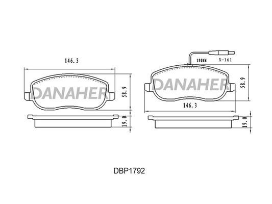 Danaher DBP1792 Гальмівні колодки, комплект DBP1792: Купити в Україні - Добра ціна на EXIST.UA!