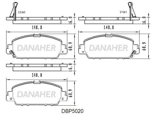 Danaher DBP5020 Гальмівні колодки, комплект DBP5020: Купити в Україні - Добра ціна на EXIST.UA!