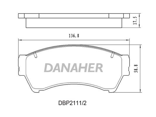 Danaher DBP2111/2 Гальмівні колодки, комплект DBP21112: Купити в Україні - Добра ціна на EXIST.UA!