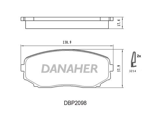Danaher DBP2098 Гальмівні колодки, комплект DBP2098: Купити в Україні - Добра ціна на EXIST.UA!