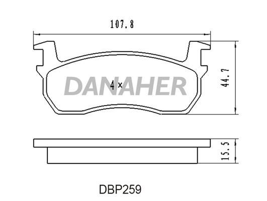 Danaher DBP259 Гальмівні колодки, комплект DBP259: Купити в Україні - Добра ціна на EXIST.UA!