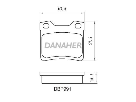 Danaher DBP991 Гальмівні колодки, комплект DBP991: Купити в Україні - Добра ціна на EXIST.UA!