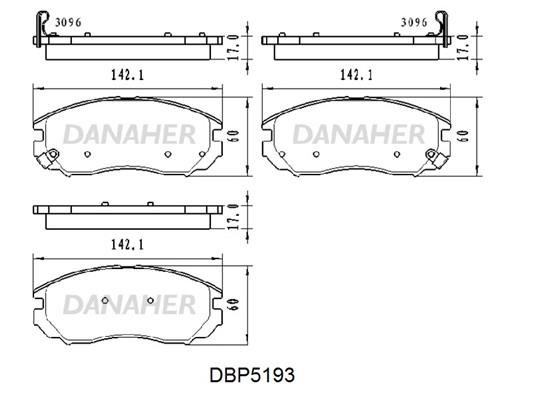Danaher DBP5193 Гальмівні колодки, комплект DBP5193: Купити в Україні - Добра ціна на EXIST.UA!