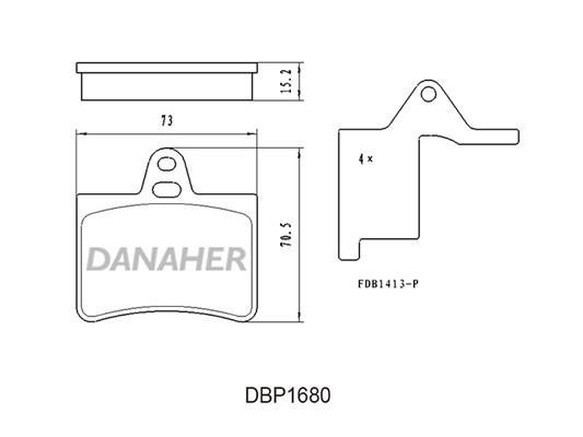 Danaher DBP1680 Гальмівні колодки, комплект DBP1680: Купити в Україні - Добра ціна на EXIST.UA!