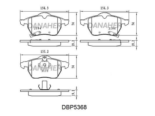 Danaher DBP5368 Гальмівні колодки передні, комплект DBP5368: Купити в Україні - Добра ціна на EXIST.UA!