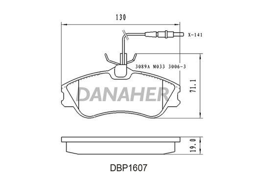 Danaher DBP1607 Гальмівні колодки, комплект DBP1607: Купити в Україні - Добра ціна на EXIST.UA!