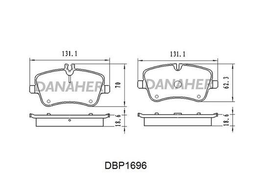 Danaher DBP1696 Гальмівні колодки, комплект DBP1696: Купити в Україні - Добра ціна на EXIST.UA!