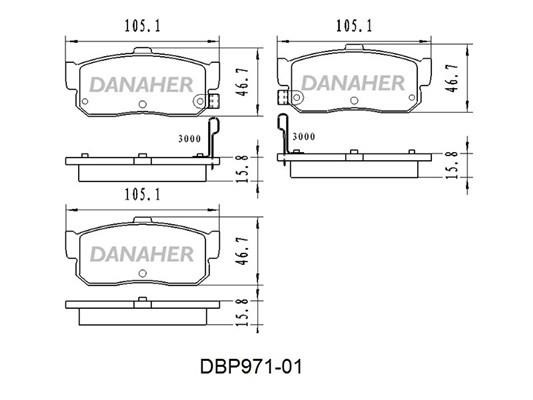 Danaher DBP971-01 Гальмівні колодки, комплект DBP97101: Купити в Україні - Добра ціна на EXIST.UA!