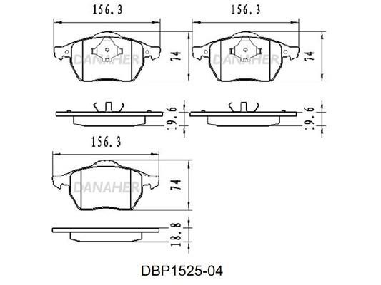 Danaher DBP1525-04 Гальмівні колодки, комплект DBP152504: Купити в Україні - Добра ціна на EXIST.UA!