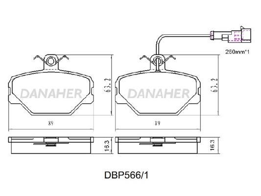 Danaher DBP566/1 Гальмівні колодки, комплект DBP5661: Купити в Україні - Добра ціна на EXIST.UA!
