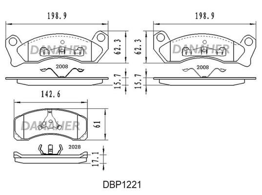 Danaher DBP1221 Гальмівні колодки, комплект DBP1221: Купити в Україні - Добра ціна на EXIST.UA!