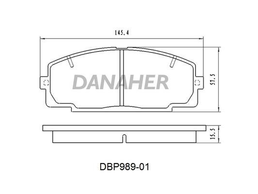 Danaher DBP989-01 Гальмівні колодки, комплект DBP98901: Купити в Україні - Добра ціна на EXIST.UA!
