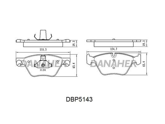 Danaher DBP5143 Гальмівні колодки, комплект DBP5143: Купити в Україні - Добра ціна на EXIST.UA!