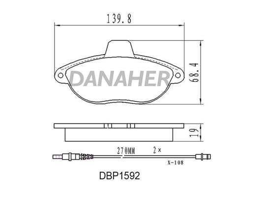 Danaher DBP1592 Гальмівні колодки, комплект DBP1592: Купити в Україні - Добра ціна на EXIST.UA!