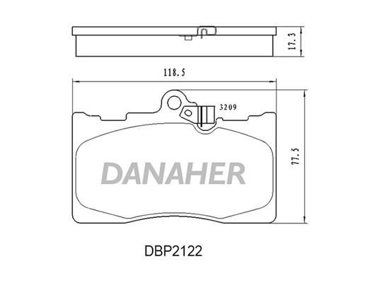Danaher DBP2122 Гальмівні колодки, комплект DBP2122: Приваблива ціна - Купити в Україні на EXIST.UA!