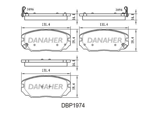 Danaher DBP1974 Гальмівні колодки, комплект DBP1974: Купити в Україні - Добра ціна на EXIST.UA!