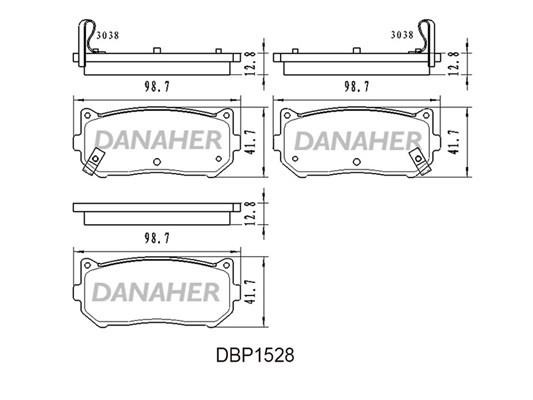 Danaher DBP1528 Гальмівні колодки, комплект DBP1528: Приваблива ціна - Купити в Україні на EXIST.UA!