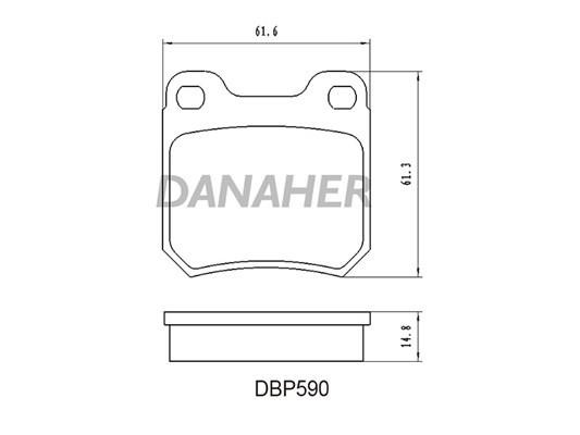 Danaher DBP590 Гальмівні колодки, комплект DBP590: Купити в Україні - Добра ціна на EXIST.UA!