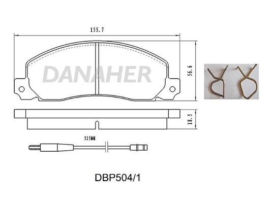 Danaher DBP504/1 Гальмівні колодки, комплект DBP5041: Купити в Україні - Добра ціна на EXIST.UA!