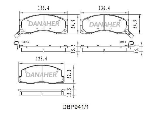 Danaher DBP941/1 Гальмівні колодки, комплект DBP9411: Купити в Україні - Добра ціна на EXIST.UA!