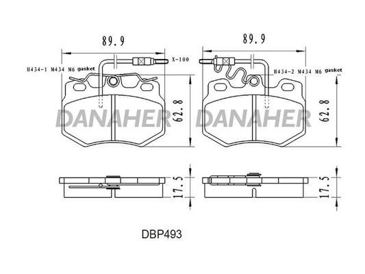 Danaher DBP493 Гальмівні колодки, комплект DBP493: Купити в Україні - Добра ціна на EXIST.UA!