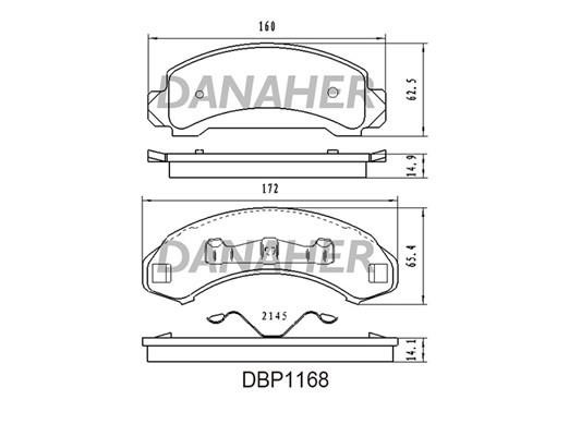 Danaher DBP1168 Гальмівні колодки, комплект DBP1168: Купити в Україні - Добра ціна на EXIST.UA!