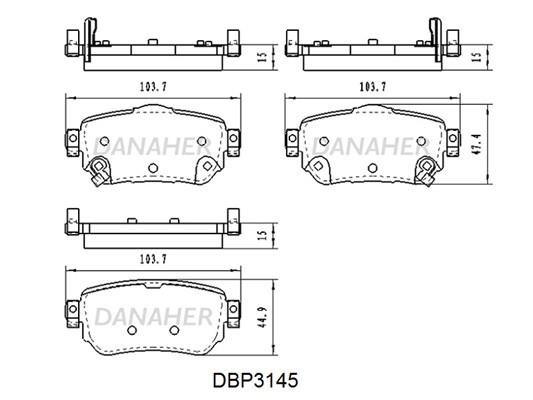 Danaher DBP3145 Гальмівні колодки, комплект DBP3145: Купити в Україні - Добра ціна на EXIST.UA!