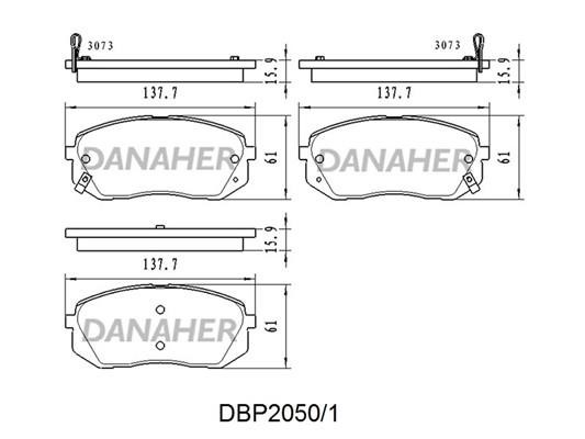 Danaher DBP2050/1 Гальмівні колодки, комплект DBP20501: Купити в Україні - Добра ціна на EXIST.UA!
