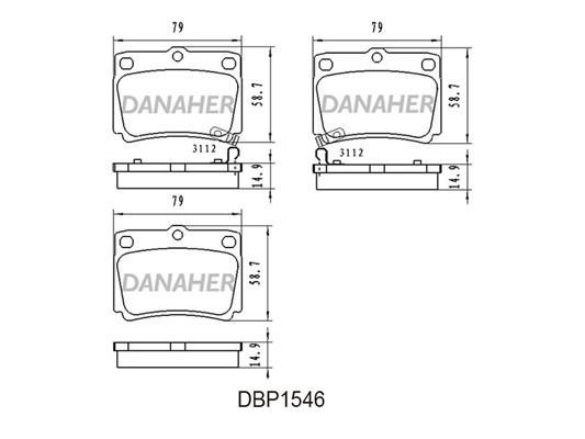 Danaher DBP1546 Гальмівні колодки, комплект DBP1546: Купити в Україні - Добра ціна на EXIST.UA!