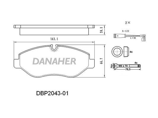 Danaher DBP2043-01 Гальмівні колодки, комплект DBP204301: Купити в Україні - Добра ціна на EXIST.UA!