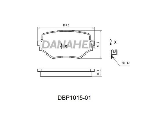 Danaher DBP1015-01 Гальмівні колодки, комплект DBP101501: Купити в Україні - Добра ціна на EXIST.UA!